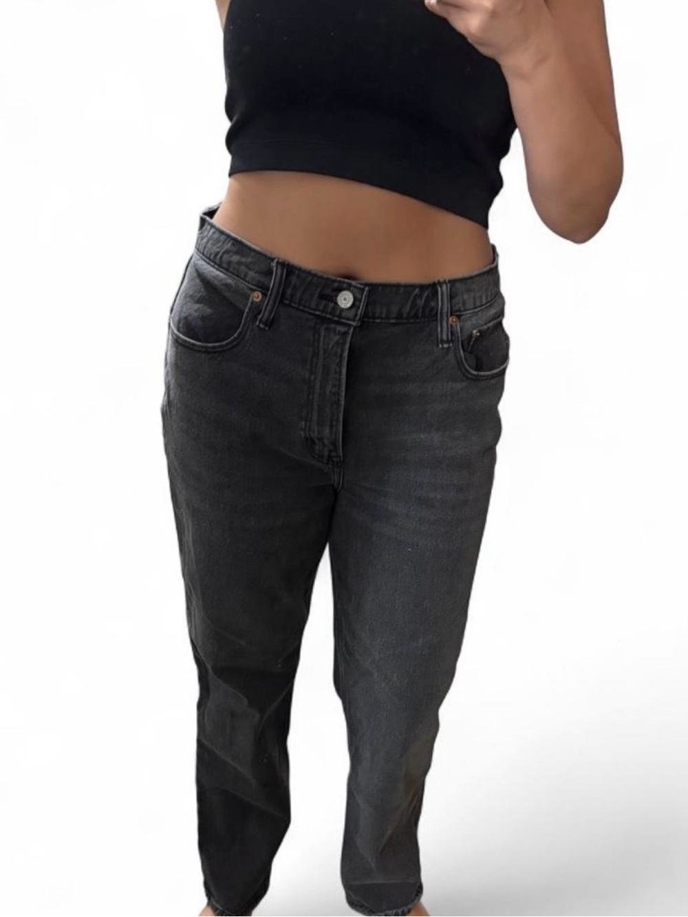 Abercrombie & Fitch High-Rise Black Straight Jeans